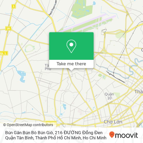 Bún Gân Bún Bò Bún Giò, 216 ĐƯỜNG Đồng Đen Quận Tân Bình, Thành Phố Hồ Chí Minh map