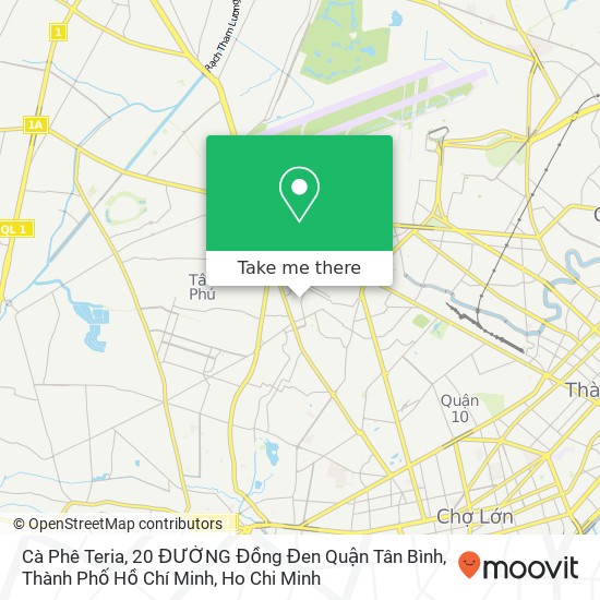 Cà Phê Teria, 20 ĐƯỜNG Đồng Đen Quận Tân Bình, Thành Phố Hồ Chí Minh map