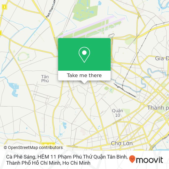 Cà Phê Sáng, HẺM 11 Phạm Phú Thứ Quận Tân Bình, Thành Phố Hồ Chí Minh map