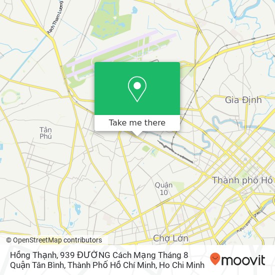 Hồng Thạnh, 939 ĐƯỜNG Cách Mạng Tháng 8 Quận Tân Bình, Thành Phố Hồ Chí Minh map