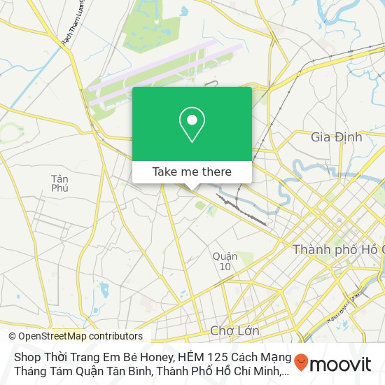 Shop Thời Trang Em Bé Honey, HẺM 125 Cách Mạng Tháng Tám Quận Tân Bình, Thành Phố Hồ Chí Minh map