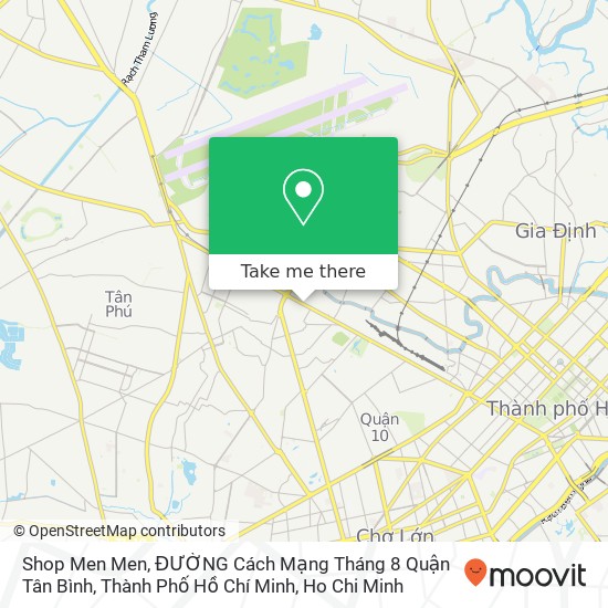 Shop Men Men, ĐƯỜNG Cách Mạng Tháng 8 Quận Tân Bình, Thành Phố Hồ Chí Minh map