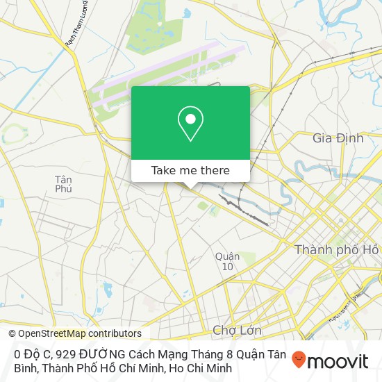 0 Độ C, 929 ĐƯỜNG Cách Mạng Tháng 8 Quận Tân Bình, Thành Phố Hồ Chí Minh map