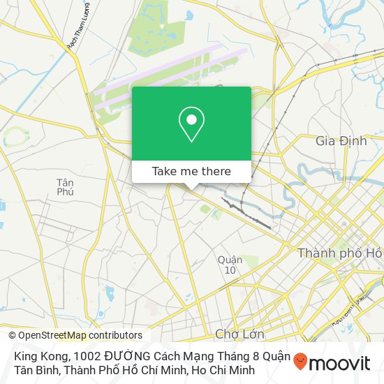 King Kong, 1002 ĐƯỜNG Cách Mạng Tháng 8 Quận Tân Bình, Thành Phố Hồ Chí Minh map