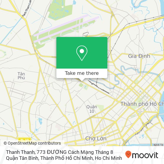 Thanh Thanh, 773 ĐƯỜNG Cách Mạng Tháng 8 Quận Tân Bình, Thành Phố Hồ Chí Minh map