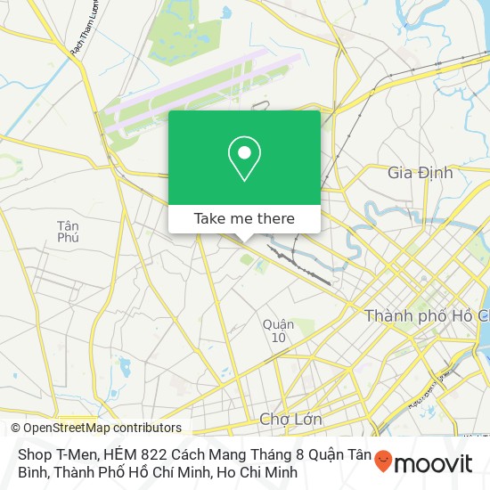 Shop T-Men, HẺM 822 Cách Mang Tháng 8 Quận Tân Bình, Thành Phố Hồ Chí Minh map