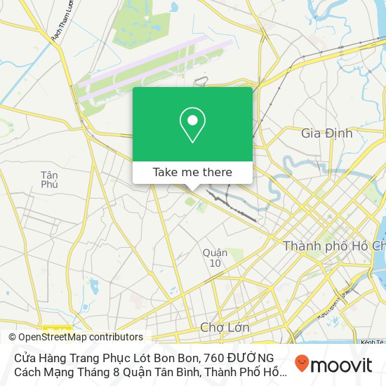 Cửa Hàng Trang Phục Lót Bon Bon, 760 ĐƯỜNG Cách Mạng Tháng 8 Quận Tân Bình, Thành Phố Hồ Chí Minh map