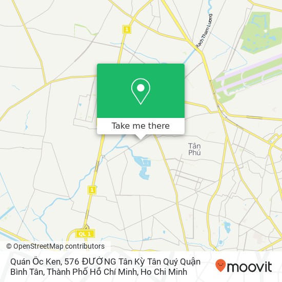 Quán Ốc Ken, 576 ĐƯỜNG Tân Kỳ Tân Quý Quận Bình Tân, Thành Phố Hồ Chí Minh map