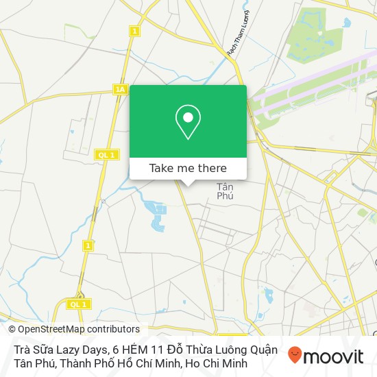 Trà Sữa Lazy Days, 6 HẺM 11 Đỗ Thừa Luông Quận Tân Phú, Thành Phố Hồ Chí Minh map