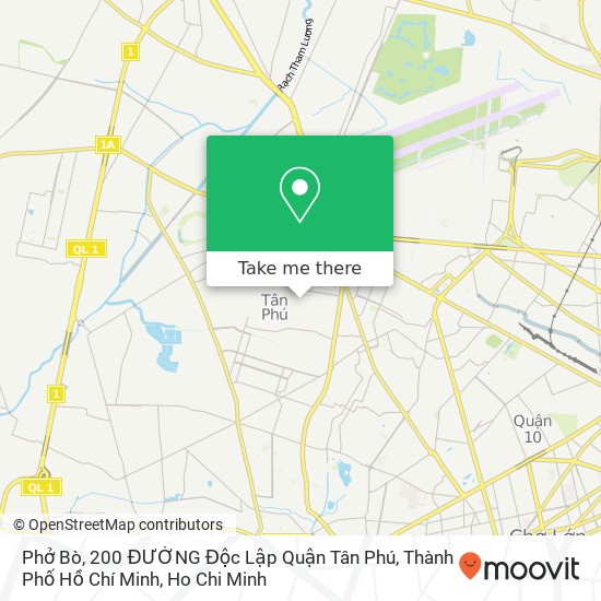 Phở Bò, 200 ĐƯỜNG Độc Lập Quận Tân Phú, Thành Phố Hồ Chí Minh map