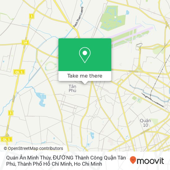 Quán Ăn Minh Thúy, ĐƯỜNG Thành Công Quận Tân Phú, Thành Phố Hồ Chí Minh map