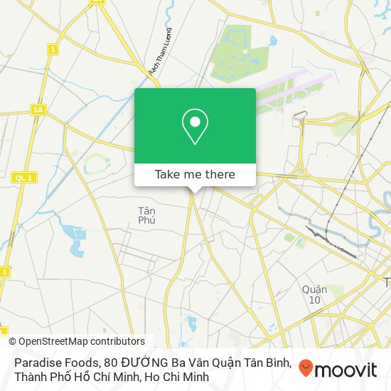 Paradise Foods, 80 ĐƯỜNG Ba Vân Quận Tân Bình, Thành Phố Hồ Chí Minh map