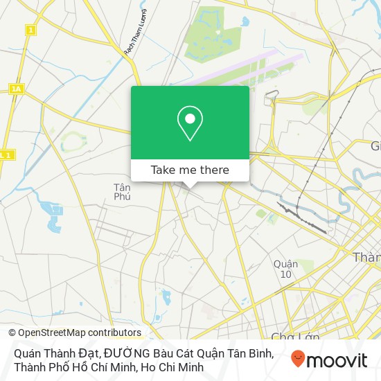 Quán Thành Đạt, ĐƯỜNG Bàu Cát Quận Tân Bình, Thành Phố Hồ Chí Minh map