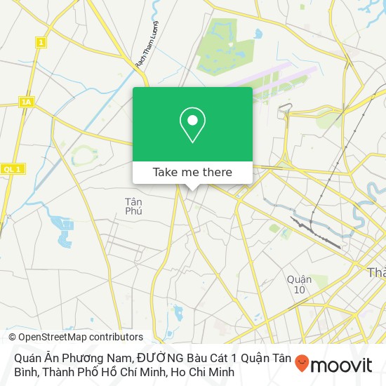 Quán Ăn Phương Nam, ĐƯỜNG Bàu Cát 1 Quận Tân Bình, Thành Phố Hồ Chí Minh map
