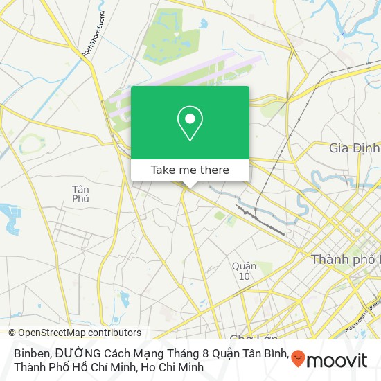 Binben, ĐƯỜNG Cách Mạng Tháng 8 Quận Tân Bình, Thành Phố Hồ Chí Minh map