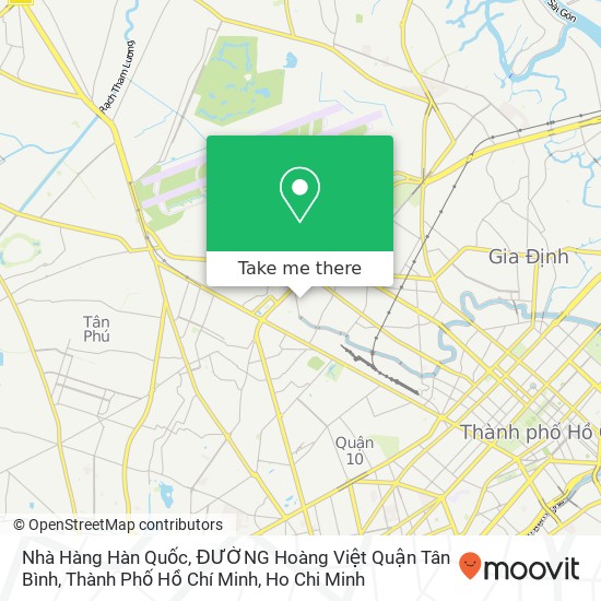 Nhà Hàng Hàn Quốc, ĐƯỜNG Hoàng Việt Quận Tân Bình, Thành Phố Hồ Chí Minh map