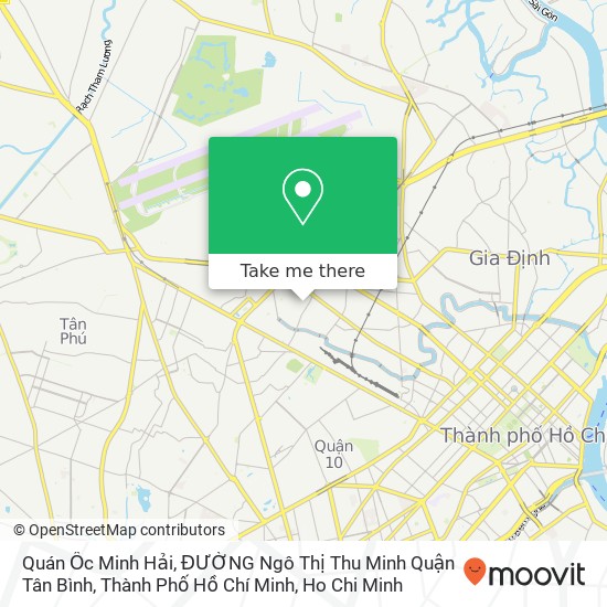 Quán Ốc Minh Hải, ĐƯỜNG Ngô Thị Thu Minh Quận Tân Bình, Thành Phố Hồ Chí Minh map