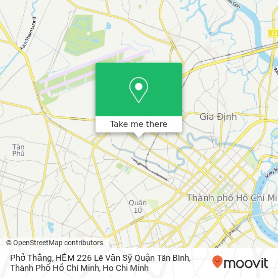Phở Thắng, HẺM 226 Lê Văn Sỹ Quận Tân Bình, Thành Phố Hồ Chí Minh map