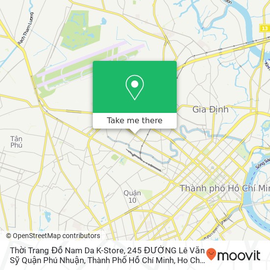 Thời Trang Đồ Nam Da K-Store, 245 ĐƯỜNG Lê Văn Sỹ Quận Phú Nhuận, Thành Phố Hồ Chí Minh map