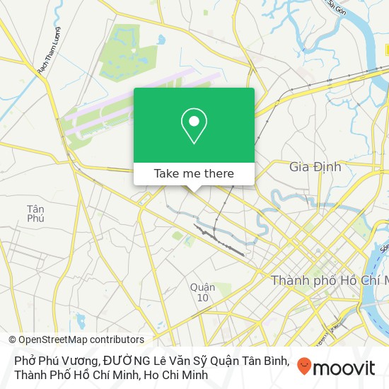 Phở Phú Vương, ĐƯỜNG Lê Văn Sỹ Quận Tân Bình, Thành Phố Hồ Chí Minh map