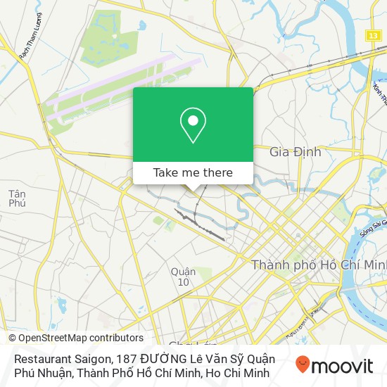 Restaurant Saigon, 187 ĐƯỜNG Lê Văn Sỹ Quận Phú Nhuận, Thành Phố Hồ Chí Minh map