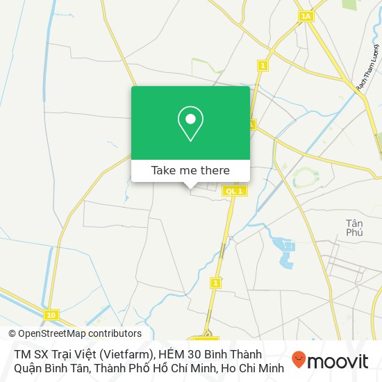 TM SX Trại Việt (Vietfarm), HẺM 30 Bình Thành Quận Bình Tân, Thành Phố Hồ Chí Minh map