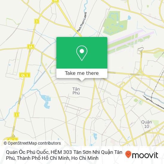 Quán Ốc Phú Quốc, HẺM 303 Tân Sơn Nhì Quận Tân Phú, Thành Phố Hồ Chí Minh map