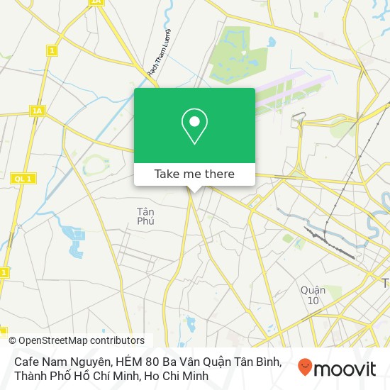 Cafe Nam Nguyên, HẺM 80 Ba Vân Quận Tân Bình, Thành Phố Hồ Chí Minh map