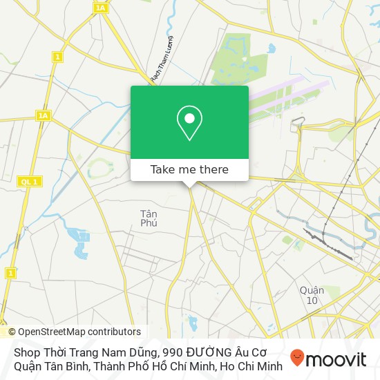 Shop Thời Trang Nam Dũng, 990 ĐƯỜNG Âu Cơ Quận Tân Bình, Thành Phố Hồ Chí Minh map