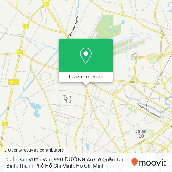 Cafe Sân Vườn Vân, 990 ĐƯỜNG Âu Cơ Quận Tân Bình, Thành Phố Hồ Chí Minh map