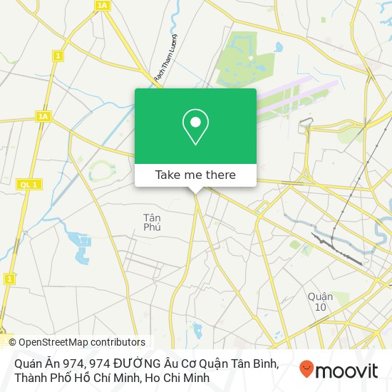 Quán Ăn 974, 974 ĐƯỜNG Âu Cơ Quận Tân Bình, Thành Phố Hồ Chí Minh map