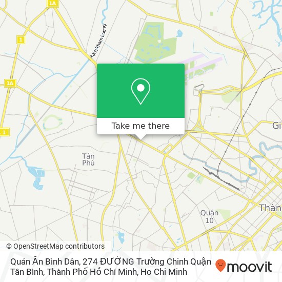 Quán Ăn Bình Dân, 274 ĐƯỜNG Trường Chinh Quận Tân Bình, Thành Phố Hồ Chí Minh map