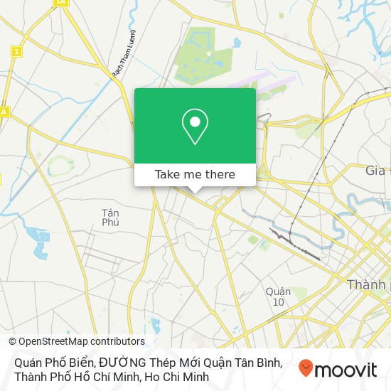 Quán Phố Biển, ĐƯỜNG Thép Mới Quận Tân Bình, Thành Phố Hồ Chí Minh map