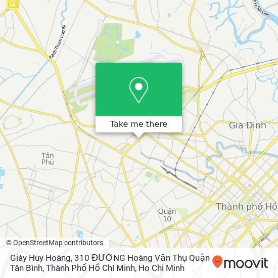 Giày Huy Hoàng, 310 ĐƯỜNG Hoàng Văn Thụ Quận Tân Bình, Thành Phố Hồ Chí Minh map
