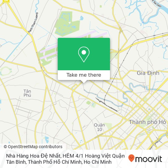 Nhà Hàng Hoa Đệ Nhất, HẺM 4 / 1 Hoàng Việt Quận Tân Bình, Thành Phố Hồ Chí Minh map