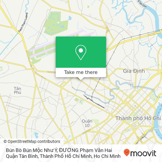 Bún Bò Bún Mộc Như Ý, ĐƯỜNG Phạm Văn Hai Quận Tân Bình, Thành Phố Hồ Chí Minh map