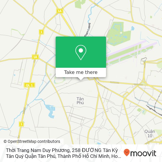 Thời Trang Nam Duy Phương, 258 ĐƯỜNG Tân Kỳ Tân Quý Quận Tân Phú, Thành Phố Hồ Chí Minh map