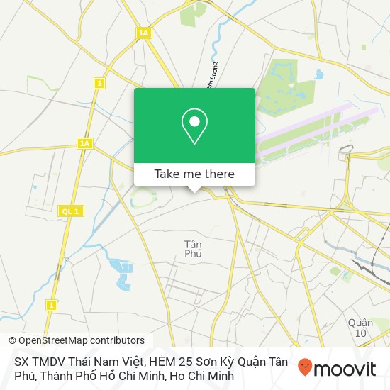 SX TMDV Thái Nam Việt, HẺM 25 Sơn Kỳ Quận Tân Phú, Thành Phố Hồ Chí Minh map