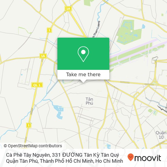 Cà Phê Tây Nguyên, 331 ĐƯỜNG Tân Kỳ Tân Quý Quận Tân Phú, Thành Phố Hồ Chí Minh map