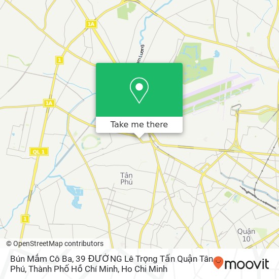 Bún Mắm Cô Ba, 39 ĐƯỜNG Lê Trọng Tấn Quận Tân Phú, Thành Phố Hồ Chí Minh map