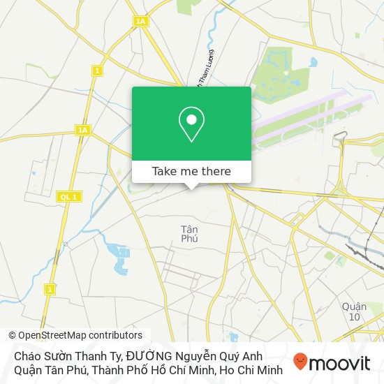 Cháo Sườn Thanh Ty, ĐƯỜNG Nguyễn Quý Anh Quận Tân Phú, Thành Phố Hồ Chí Minh map