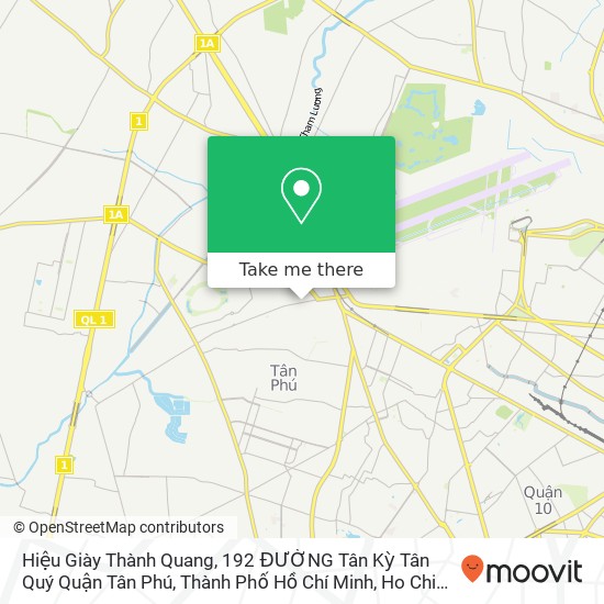 Hiệu Giày Thành Quang, 192 ĐƯỜNG Tân Kỳ Tân Quý Quận Tân Phú, Thành Phố Hồ Chí Minh map