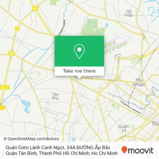 Quán Cơm Lành Canh Ngọt, 34A ĐƯỜNG Ấp Bắc Quận Tân Bình, Thành Phố Hồ Chí Minh map