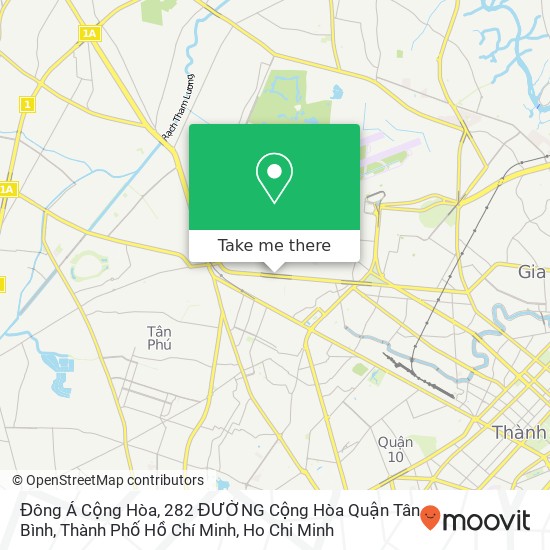 Đông Á Cộng Hòa, 282 ĐƯỜNG Cộng Hòa Quận Tân Bình, Thành Phố Hồ Chí Minh map