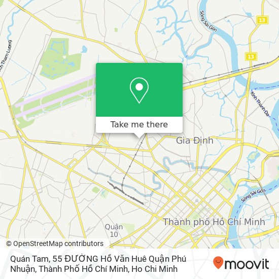 Quán Tam, 55 ĐƯỜNG Hồ Văn Huê Quận Phú Nhuận, Thành Phố Hồ Chí Minh map