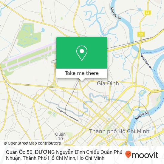 Quán Ốc 50, ĐƯỜNG Nguyễn Đình Chiểu Quận Phú Nhuận, Thành Phố Hồ Chí Minh map