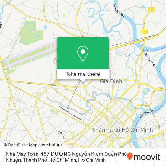 Nhà May Toàn, 457 ĐƯỜNG Nguyễn Kiệm Quận Phú Nhuận, Thành Phố Hồ Chí Minh map