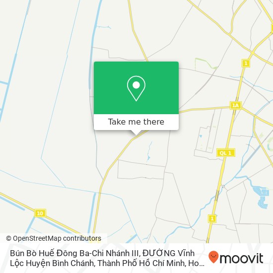 Bún Bò Huế Đông Ba-Chi Nhánh III, ĐƯỜNG Vĩnh Lộc Huyện Bình Chánh, Thành Phố Hồ Chí Minh map