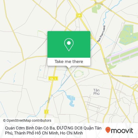 Quán Cơm Bình Dân Cô Ba, ĐƯỜNG DC8 Quận Tân Phú, Thành Phố Hồ Chí Minh map