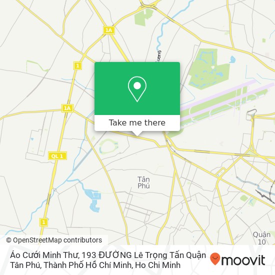 Áo Cưới Minh Thư, 193 ĐƯỜNG Lê Trọng Tấn Quận Tân Phú, Thành Phố Hồ Chí Minh map